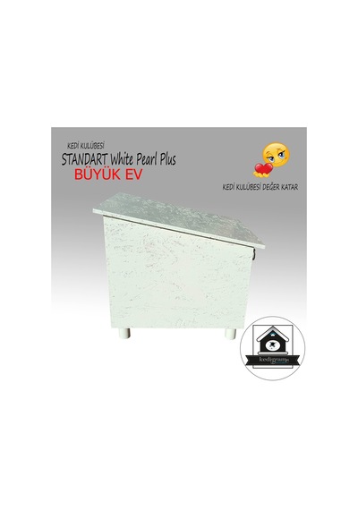 Kedigram Kedi Kulübesi Standart White Pearl Plus Kedi Evi Yağlı Boyalı