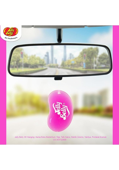 Jelly Belly 3d Hanging Asma Koku Bublegum 18gr. Tatlı Sakız, Keklik Üzümü, Vanilya, Portakal Aromal