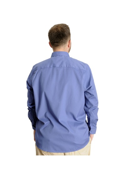 Mode Xl Büyük Beden Erkek Gömlek U.kol Tom Oxford 23303 İndigo 001