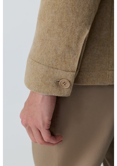 Morven Erkek Bej Trend Yünlü Safari Model Dinamik Fit Gömlek Ceket 27ks022001653 Bej