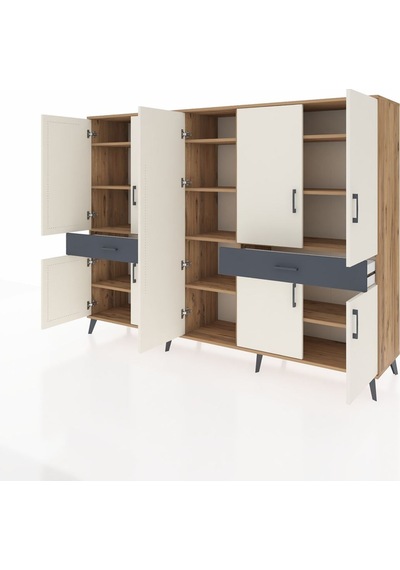 Hyperion Dolap 12 Raflı 2 Çekmeceli 8 Kapaklı 220x44x163 Çam-ayta Çam-aytaşı/antrasit Hyperion Dolap 12 Raflı 2 Çekmeceli 8 Kapaklı 220x44x163 Çam-ayta Çam-aytaşı/antrasit