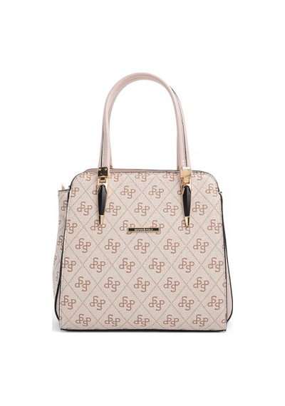 Silver & Polo Silver Polo Pembe - Pudra Monogram Kadın El Çantası Sp1136