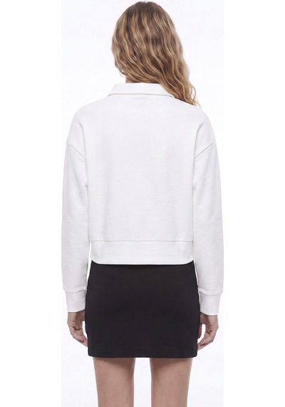 Fabrika Ekru Kadın Loose Fit Taşlı Sweatshirt F6wl-swt0031