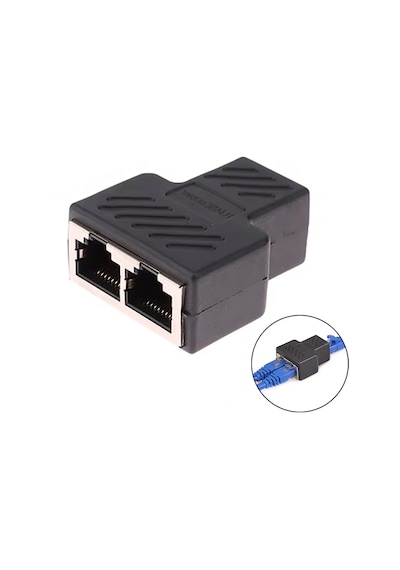 Ethernet Kablosu Adaptörü, Ethernet Rj45 To 2x Çoklayıcı Dişi Splitter Adaptör, Yüksek Hızlı Rj45 Çoğaltıcı