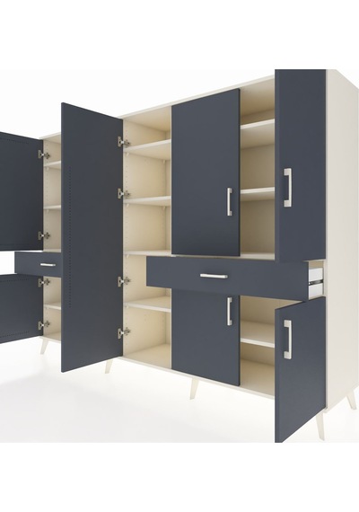 Hyperion Dolap 12 Raflı 2 Çekmeceli 8 Kapaklı 220x44x163 Aytaşı-a Aytaşı-antrasit Hyperion Dolap 12 Raflı 2 Çekmeceli 8 Kapaklı 220x44x163 Aytaşı-a Aytaşı-antrasit