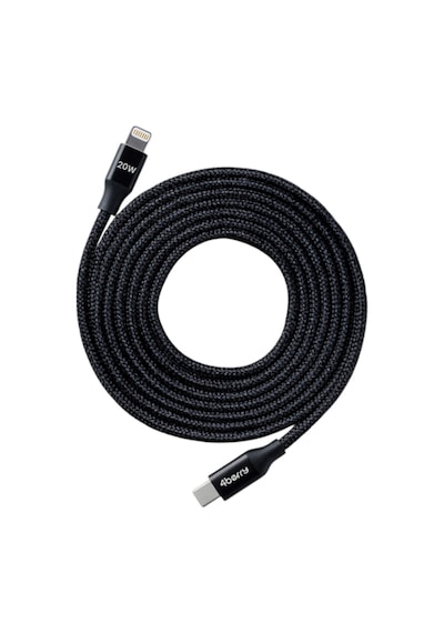 4berry Eco-cl Siyah Usb-c-lightning 2 M Örgülü Kablo 20 W Hızlı Şarj