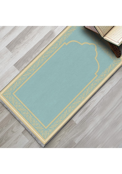 Evaşk Namazlık Dokuma Halı Kaymaz Muslumana Seccade80 x 130 Turkuaz EVASK801I66