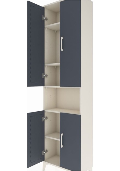 Arges Dolap 5 Raflı 4 Kapaklı 60x30x221 Aytaşı-antrasit Aytaşı
