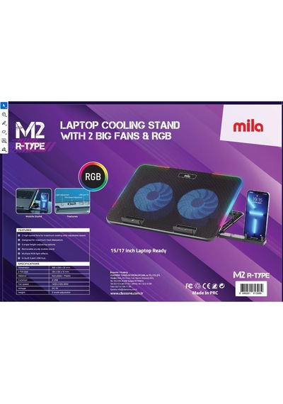 Classone Serisi M2 R-type Rgb Işıklı, 2 Büyük Fan, Telefon Standı,2 Usb Notebook Soğutucu Stand