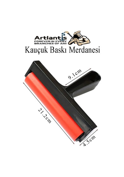 Kauçuk Baskı Merdanesi 20 Cm 1 Adet Plastik Linol Baskı Merdanesi Silindir Rulo Merdane Vinil Baskı Yapıştırma