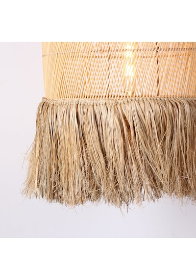 Rattan Meğri Avize 40x65 Cm Bej