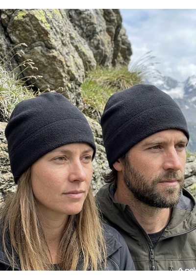 Hamze Polar Kumaş Siyah Renk Düz Basic Unisex Bere