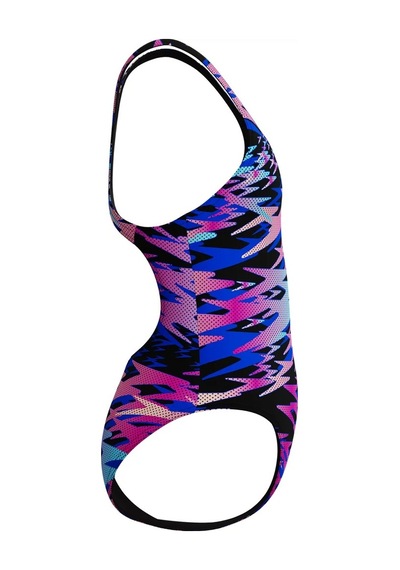 Speedo Hyperboom Print Medalist Kadın Yüzücü Mayosu mavi