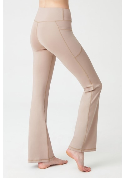 Los Ojos Kadın Bej Yüksek Bel Toparlayıcı Çift Cepli Ispanyol Paça Tayt Bootcut Bej