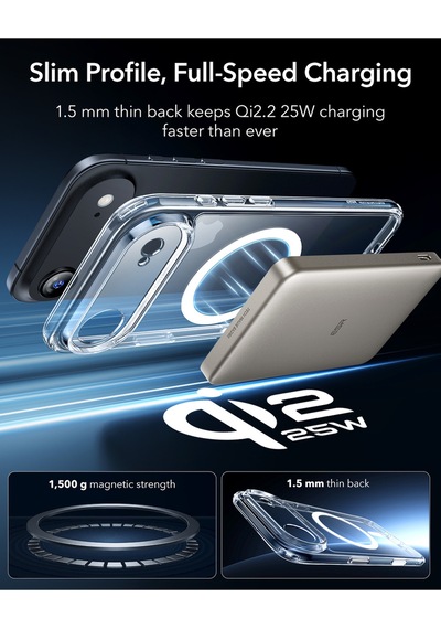 Esr Apple Uyumlu iPhone Air Kameralı Kontrol Özellikli Classic Hibrit Manyetik Kılıf Şeffaf Transparent