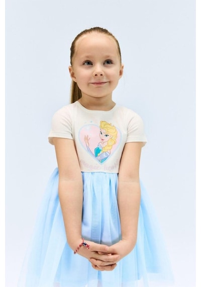 DeFacto Kız Bebek Frozen Kısa Kollu Tütütlü Yazlık Elbise E4874A525SMER98