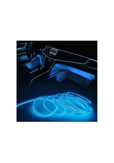 Araç Içi Torpido Led Şerit Led Ip Led Neon Buz Mavisi Ice Blue 2 Metre