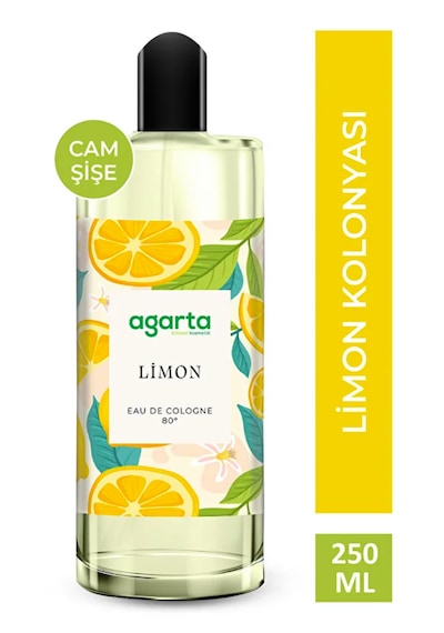 Agarta Cam Şişe 80 Derece Limon Kolonyası 250 ML