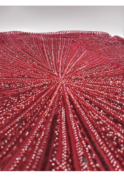 Taşlı Abiyelik Kumaş Bordo