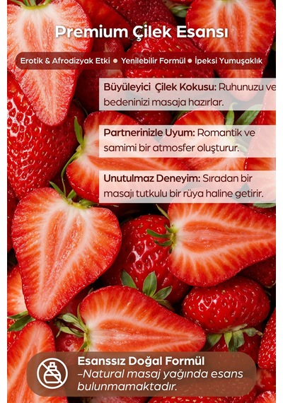 "çilek Aromalı & Natural 120 Ml Vücut Masaj Yağı Doğal, Rahatlatıcı Ve Nemlendirici" - 298182468