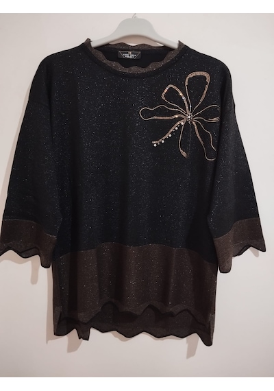 Anne Moda Ankara Üstün Kalite, Kaşmir-pamuk-viskoz Karışımlı Şık Kazak/bluz Siyah