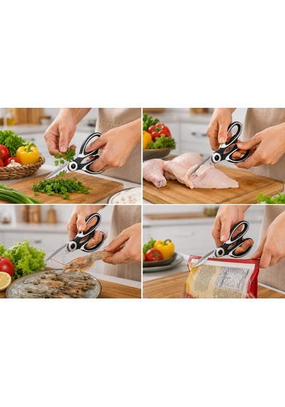 Proalet Çok Amaçlı Mutfak Makası, 21 Cm, Paslanmaz Çelik, Keskin,