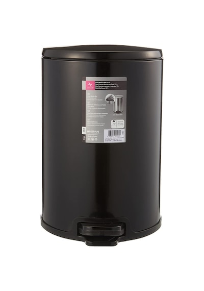 Primanova M-E49-06-06 Cigo Pedallı 12 Litre Siyah Çöp Kovası Siyah