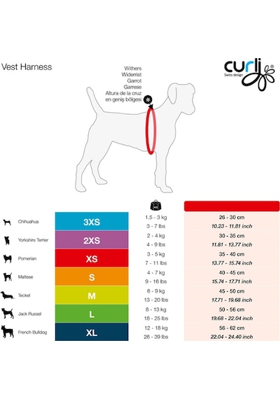 Curli Merino Köpek Göğüs Tasması Kırmızı Small 26-30 CM Kırmızı