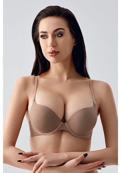 New Bra Kadın Push-up Etkili Destekli Saten Görünümlü Sütyen Cappuccino 7030 Cappuccino New Bra Kadın Push-up Etkili Destekli Saten Görünümlü Sütyen Cappuccino 7030 Cappuccino