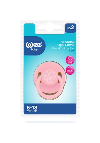 Wee Baby Cool Yuvarlak Uçlu Emzik No:2 Pembe 6-18 Ay