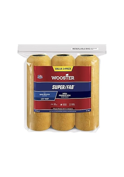 Wooster Fırça Mini-halojen R740 9 Super/fab Roller, 1/2 İnç Nap, 3'lü Paket, 9 İnç