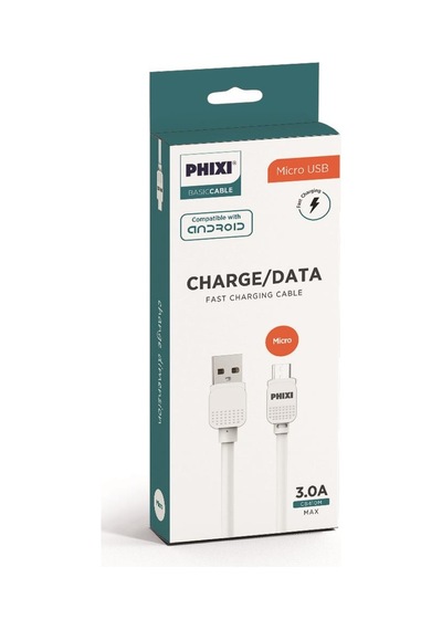 Phixi CB410M Basic 1 M Micro USB Şarj ve Data Kablosu Beyaz