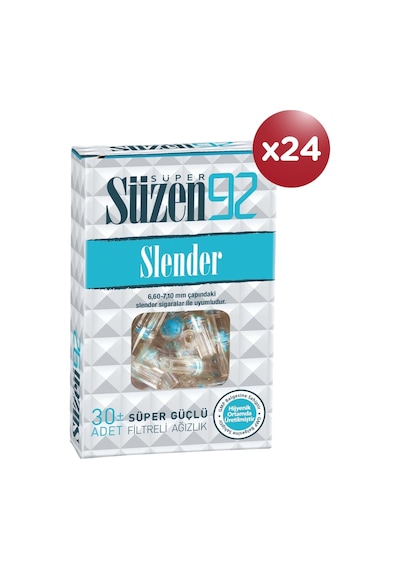 Süzen92 Sigara Ağızlığı Filtresi Slender 30x24 Bundle