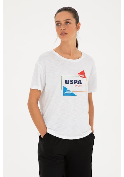 U.S. Polo Assn. Kadın Beyaz Bisiklet Yaka Tişört 50284350-VR013