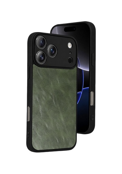 Apple iPhone Uyumlu 17 Pro Aras Deri Kapak - Yeşil Bzsxx00 1