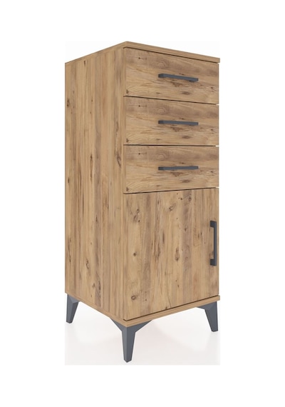 Hyperion Komodin Tek Raflı 3 Çekmeceli Tek Kapaklı 44x44x106 Çam-çam Atlas Çam