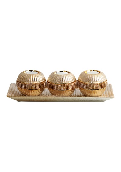 Lüks Porselen 3lü Tealight Mumluk Şamdan Biblo Heykel Hediyelik Dekoratif Ürün Masa Süsü Ev Hediye 3