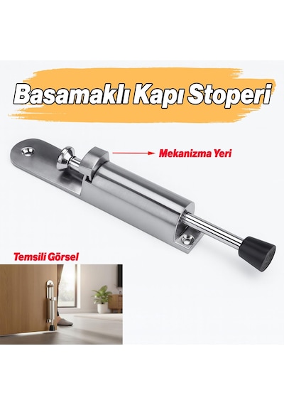 Basamaklı Kapı Stoperi Saten Kapı Tutucu Kaymaz Dayanıklı Malzeme Pratik Ev Ofis Kullanımına Uygun