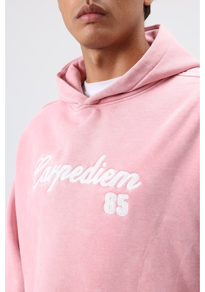 Vamos Oversize Baskılı Kapüşonlu Hoodie Somon