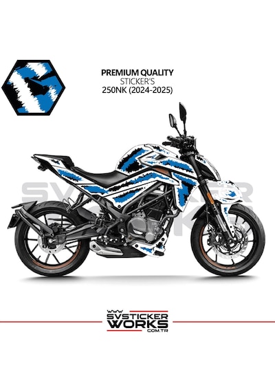 Cfmoto Nk250 Kaplama Sticker Air Brush Motor Kaplama Modeli Hazır Kit 2024-2025 Model Uyumlu Mavi