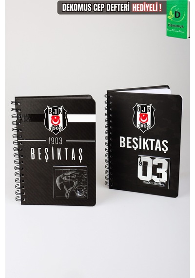 X Dekomus Lisanslı Beşiktaş Özel Tasarım Puzzle Figürlü Spiralli A5 Defter 80 Yaprak Altın