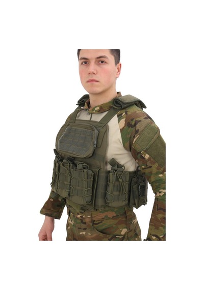 Single Sword Kasırga Tactical Balistik Plaka Takılabilen Açık Cepli Hücum Yeleği Haki