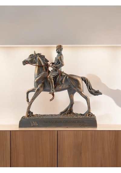 Atlı Mustafa Kemal Atatürk Dekoratif Biblo - Kahve