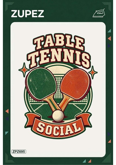 Zpz695 Table Tennis Social Ütüyle Uygulanabilir Transfer Baskı - 911529875