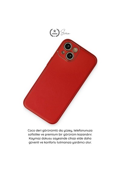 Kılıf iPhone 14 Plus Uyumlu Kılıf Coco Deri Görünümlü Silikon Kapak Darbe Emici Esnek Yumuşak Koruy