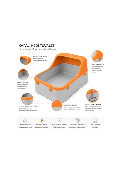 Orret Home Kedi Kumu Kabı Geniş Hacimli Kedi Tuvaleti Plastik Kedi Tuvalet Kabı Açık Kedi Kum Kabı Kolay Temizlenebilir Dayanıklı Tasarım Turuncu-gri Açık Bej Orret Home Kedi Kumu Kabı Geniş Hacimli Kedi Tuvaleti Plastik Kedi Tuvalet Kabı Açık Kedi Kum Kabı Kolay Temizlenebilir Dayanıklı Tasarım Turuncu-gri Açık Bej
