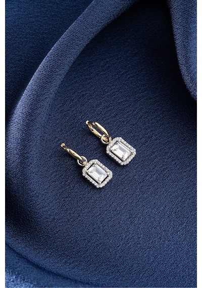 Çekirdekjewelry 925 Ayar Gümüş Baget Taşlı Küpe Çok Renkli