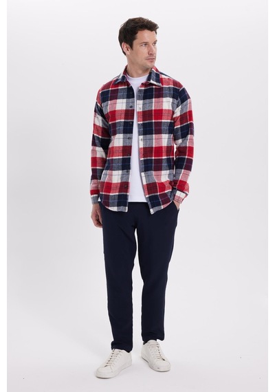 Tudors Erkek Slim Fit Dar Kesim Kareli Kışlık Oduncu Gömlek-42119 Kırmızı Tudors Erkek Slim Fit Dar Kesim Kareli Kışlık Oduncu Gömlek-42119 Kırmızı