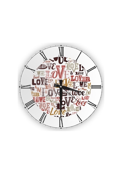 Kişiye Özel Cam Duvar Saati 27 Cm. - 002 Çok Renkli
