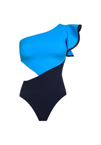 Deep Beach Kolu Volan Detaylı Asimetrik Mayo Db200743m 001